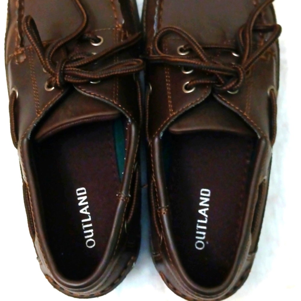 Outland Barry Boat Shoes, Dark Brown, 9.5, NWT - Picture 7 of 9